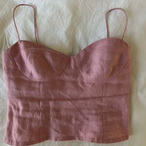 Reformation Pink Linen Top Size 2